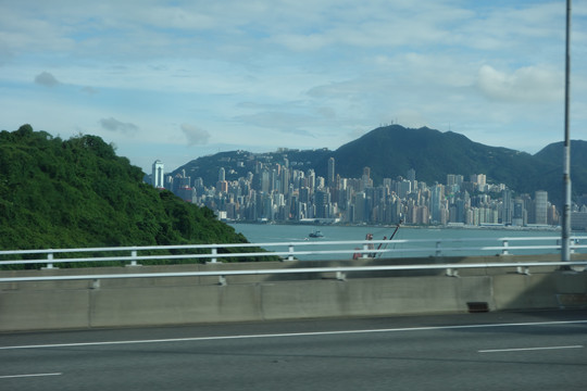 Apartments of Hong Kong as seen from Tsing-Ma Bridge