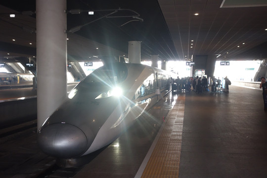 The hi-speed train from Shenzhen to Guilin