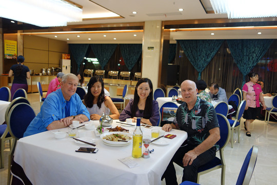 Jay, Julie, Sandy, and myself at dinner at the Hotel Universal